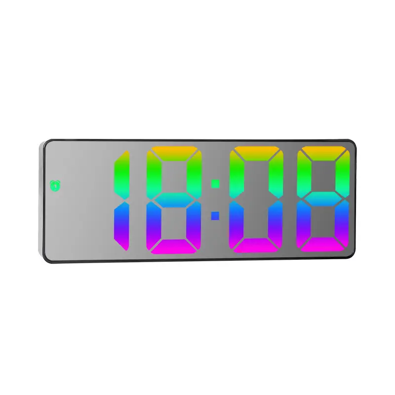 Digital Alarm Clock with Rainbow Design 0725