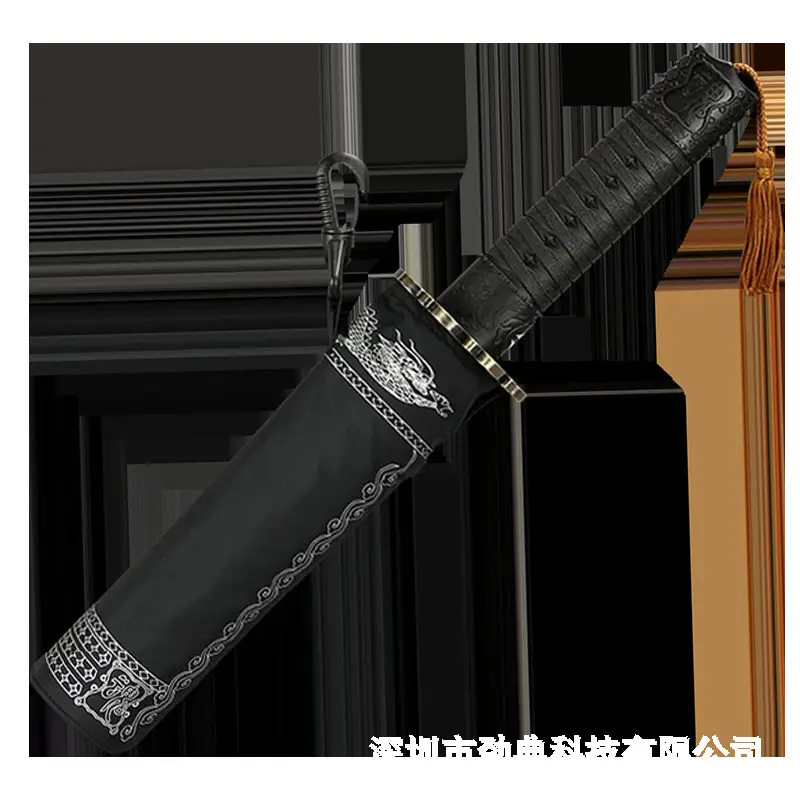 Japanese Samurai Umbrella Black 107cm Foldable - Image 4