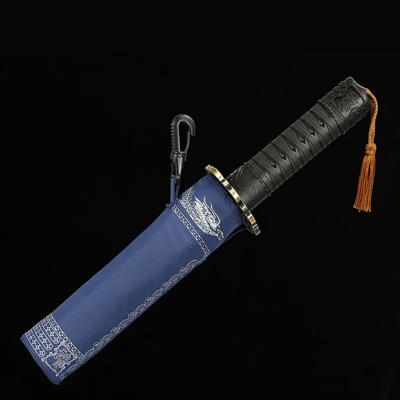Japanese Samurai Umbrella Black 107cm Foldable - Image 2