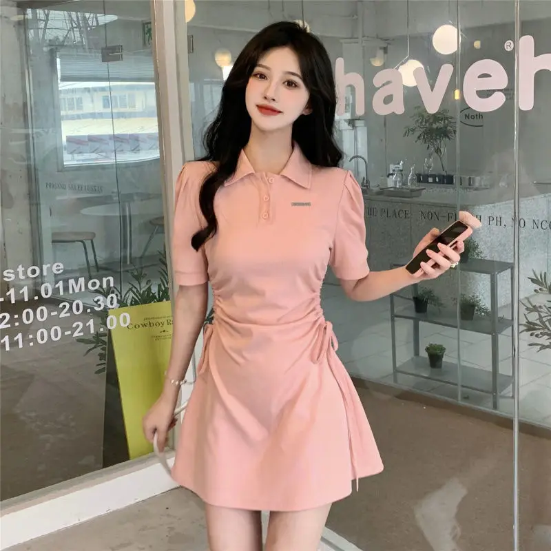 Black Polo Short Dress for Women Summer - Image 5