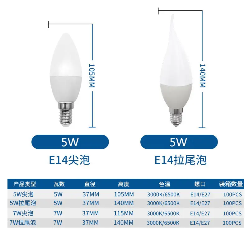 E27 E14 Dimming Bulb 5W Three Color - Image 2