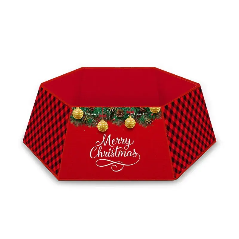 2023 Red Christmas Tree Bottom Decor with "Merry Christmas" Design - Image 10