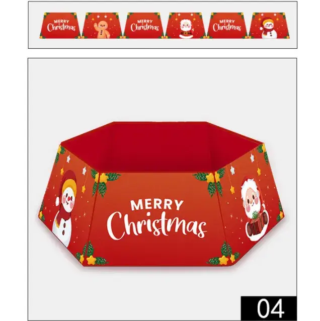 2023 Red Christmas Tree Bottom Decor with "Merry Christmas" Design - Image 4