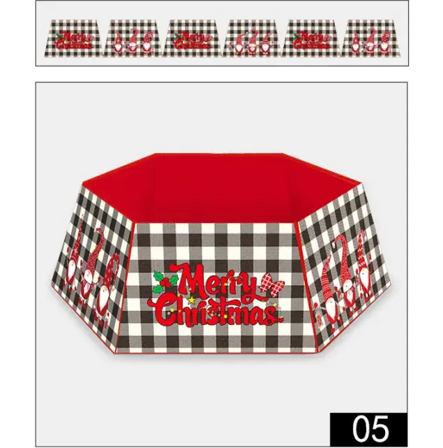 2023 Red Christmas Tree Bottom Decor with "Merry Christmas" Design - Image 5
