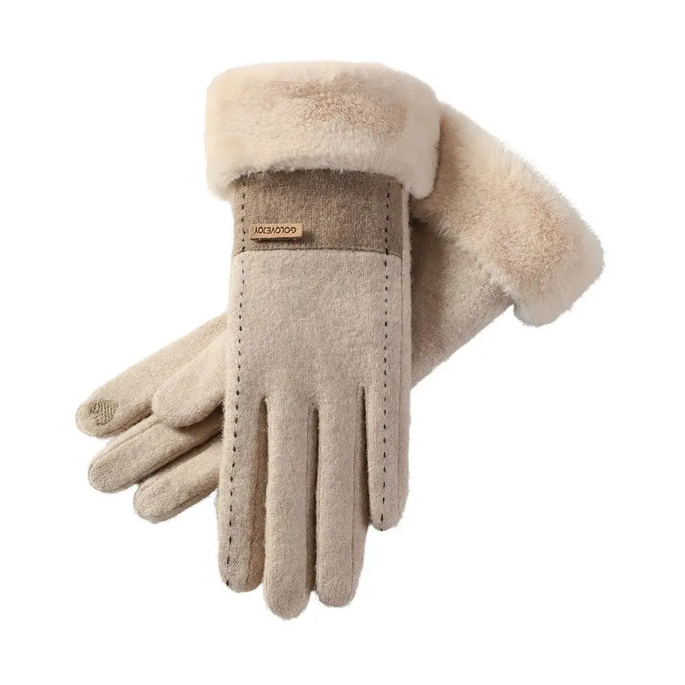 Ladies Fleece Winter Gloves Pink Chanel Style Cold Proof Touch Screen - Image 20
