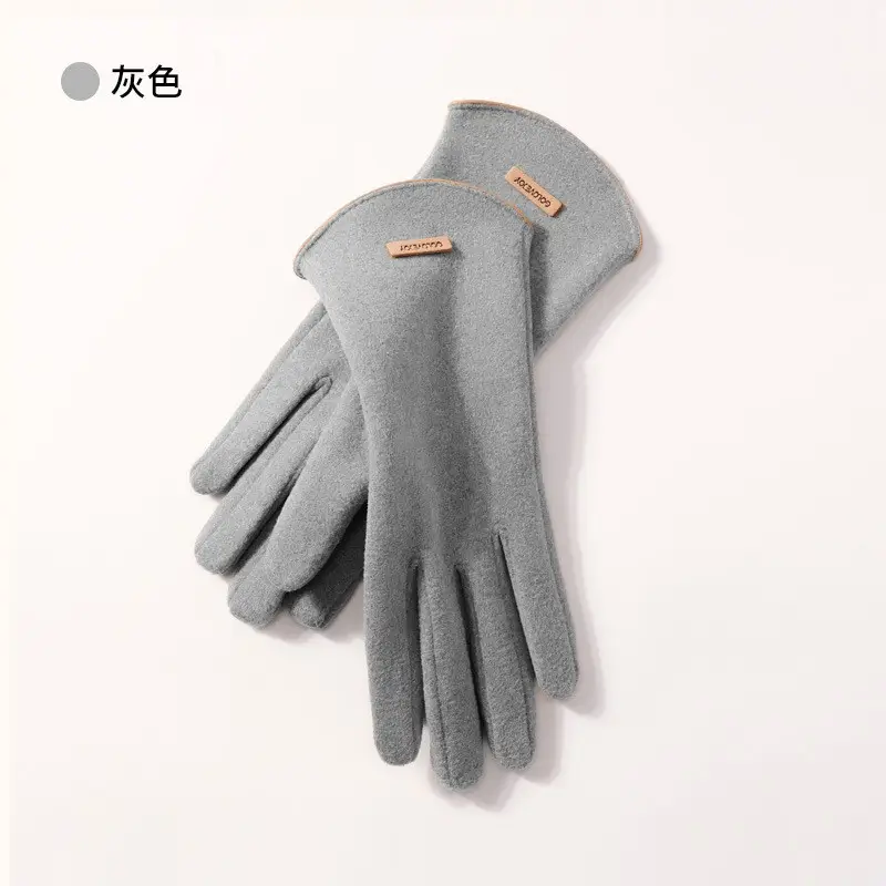 Ladies Fleece Winter Gloves Pink Chanel Style Cold Proof Touch Screen - Image 11