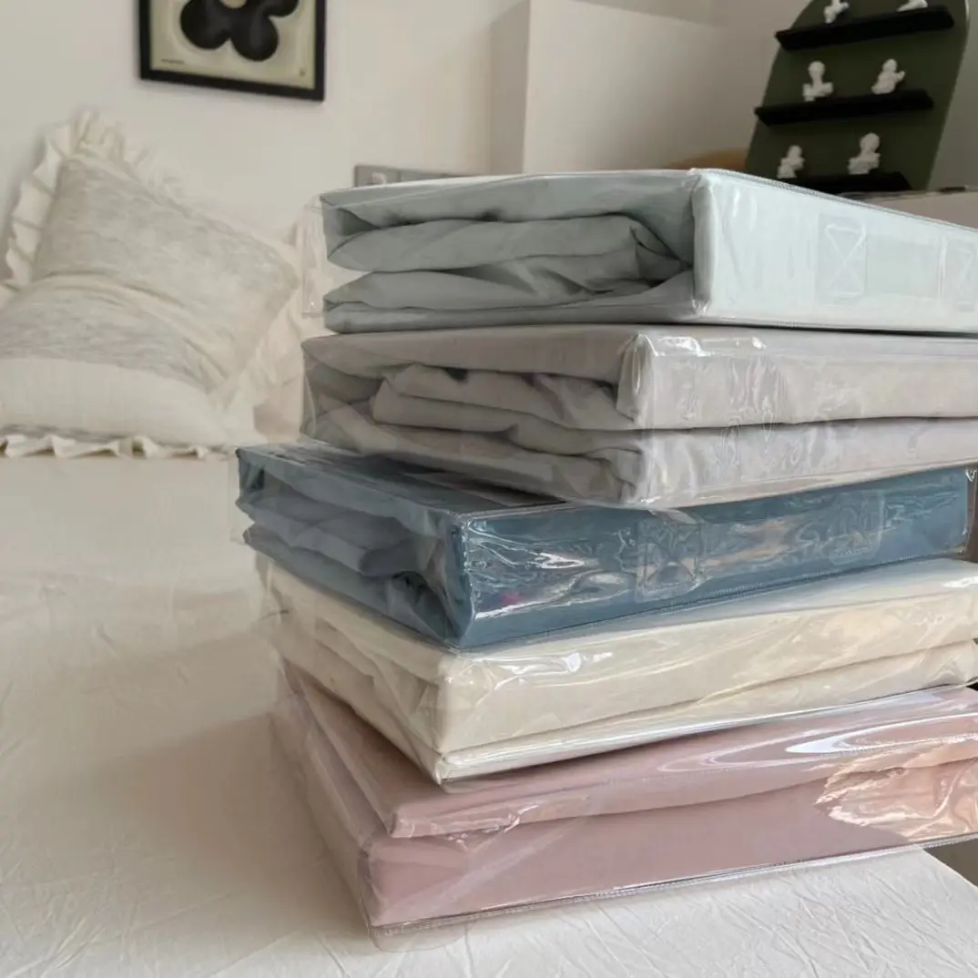 Dustproof Anti-Slip Simmons Bed Cover Blue Solid Color - Image 7
