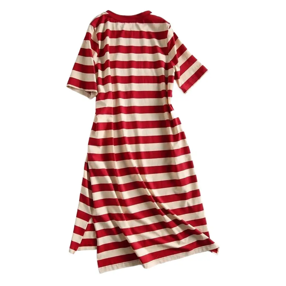 Women Striped Printed T-Shirt Dress 2026 Summer - Image 7