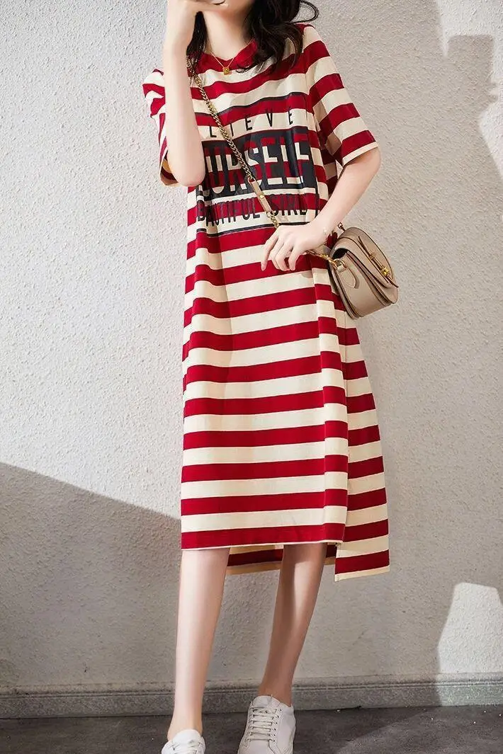 Women Striped Printed T-Shirt Dress 2026 Summer — feature 13