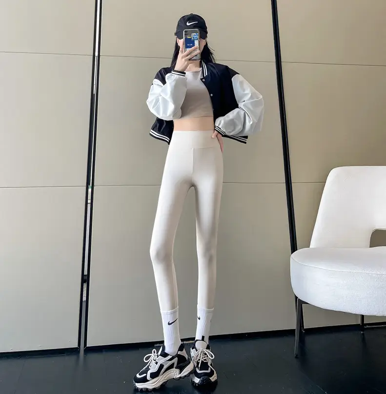 Women's Shark Skin Leggings Belly Tight High Waist - Image 4