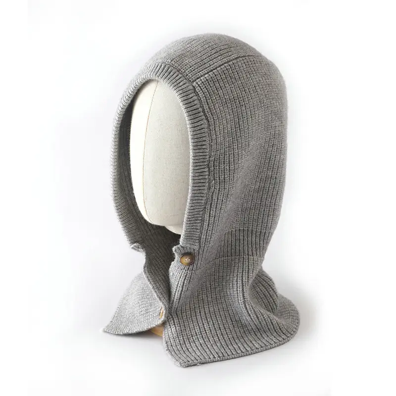 Brown Wool Knitted Ear & Neck Hat for Men Women - Image 10