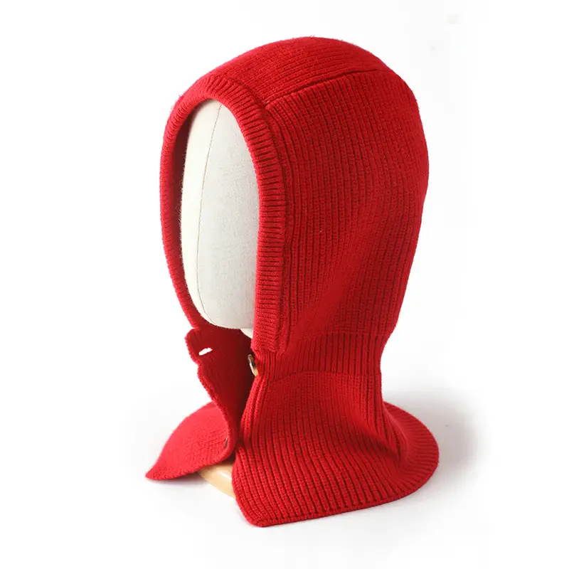 Brown Wool Knitted Ear & Neck Hat for Men Women - Image 14