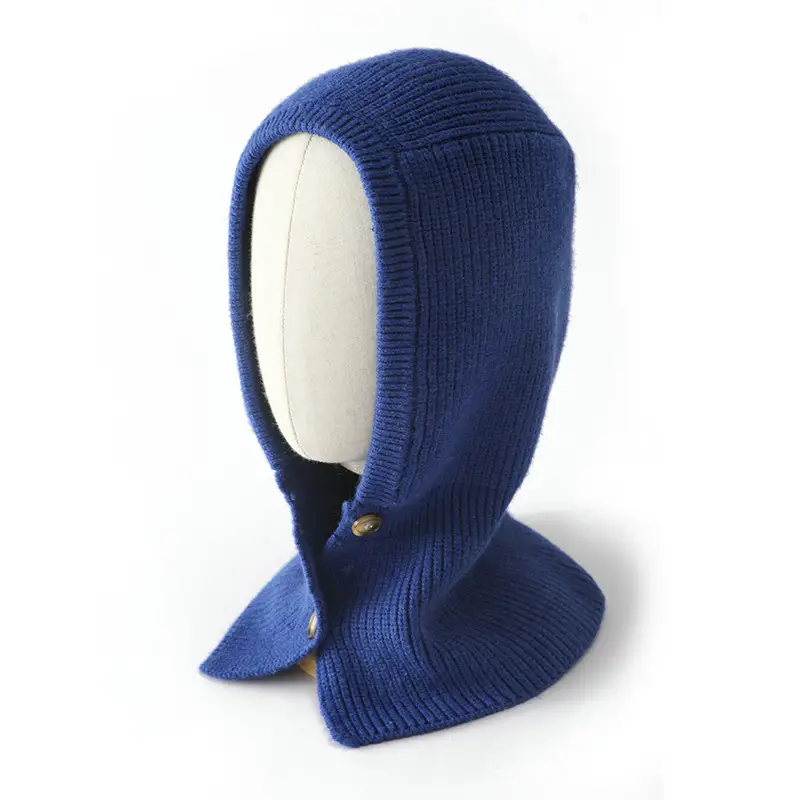 Brown Wool Knitted Ear & Neck Hat for Men Women - Image 2