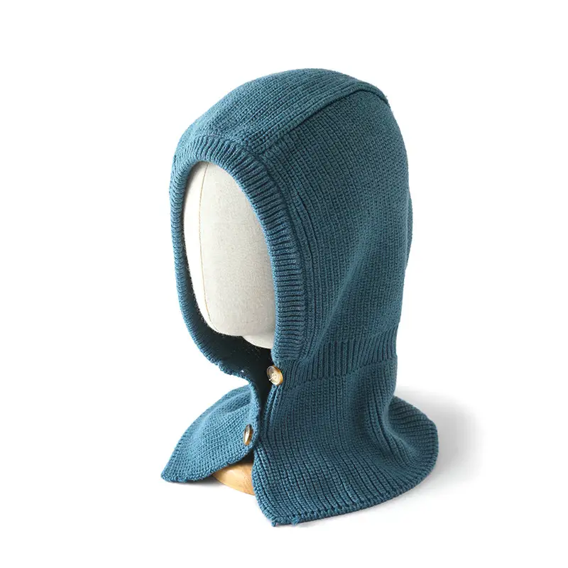 Brown Wool Knitted Ear & Neck Hat for Men Women - Image 6