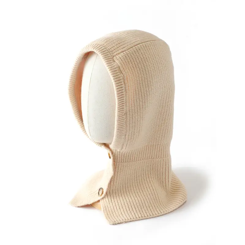 Brown Wool Knitted Ear & Neck Hat for Men Women - Image 9