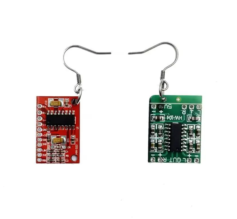 Cyberpunk Electronic Earrings Necklace Futuristic Street Hip Hop Trendy - Image 2