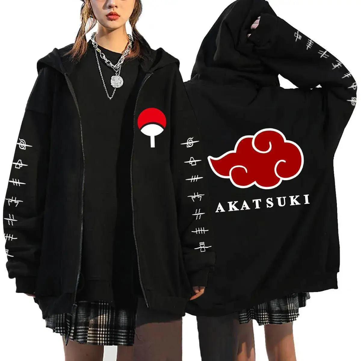 Naruto Anime Streetwear Hoodie for Men Black - Image 2