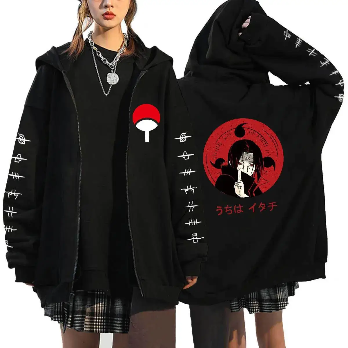 Naruto Anime Streetwear Hoodie for Men Black - Image 9