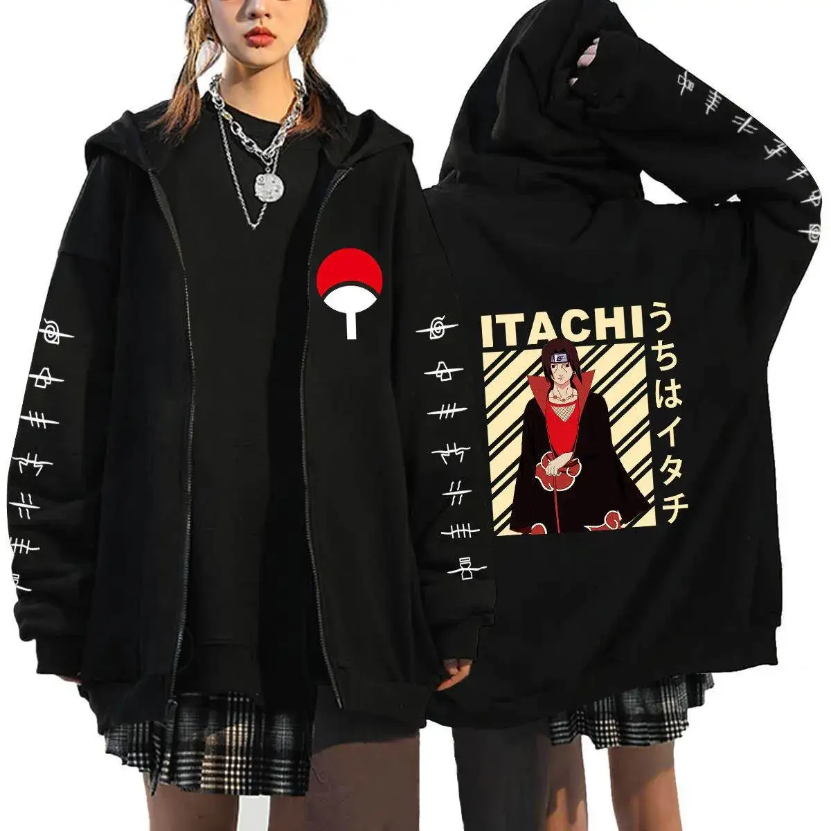 Naruto Anime Streetwear Hoodie for Men Black - Image 11