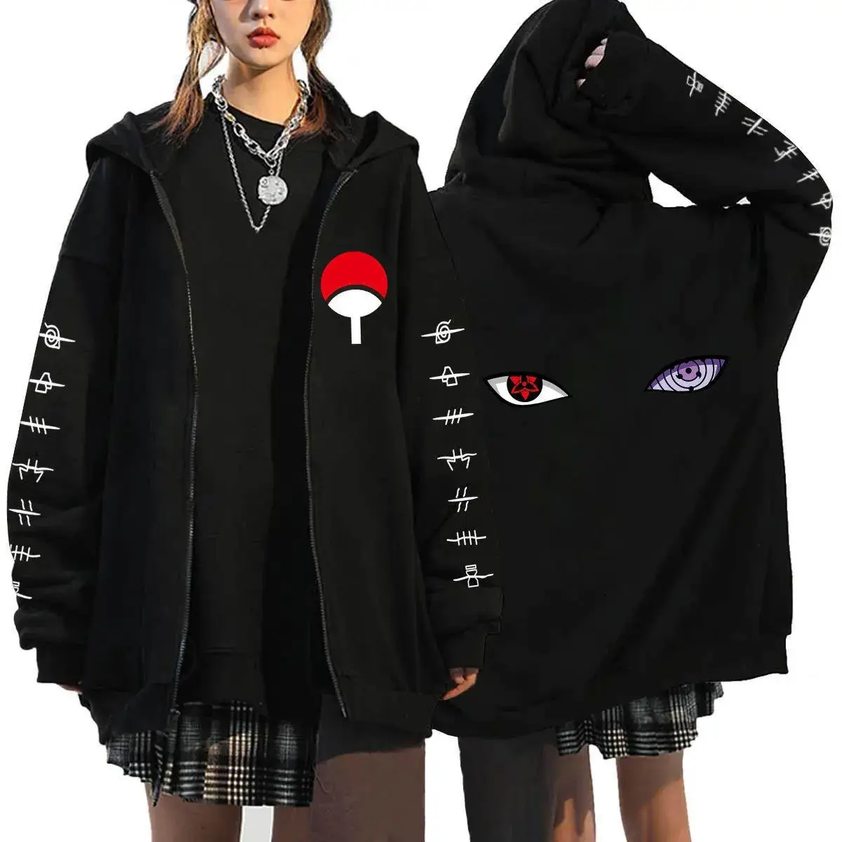 Naruto Anime Streetwear Hoodie for Men Black - Image 13