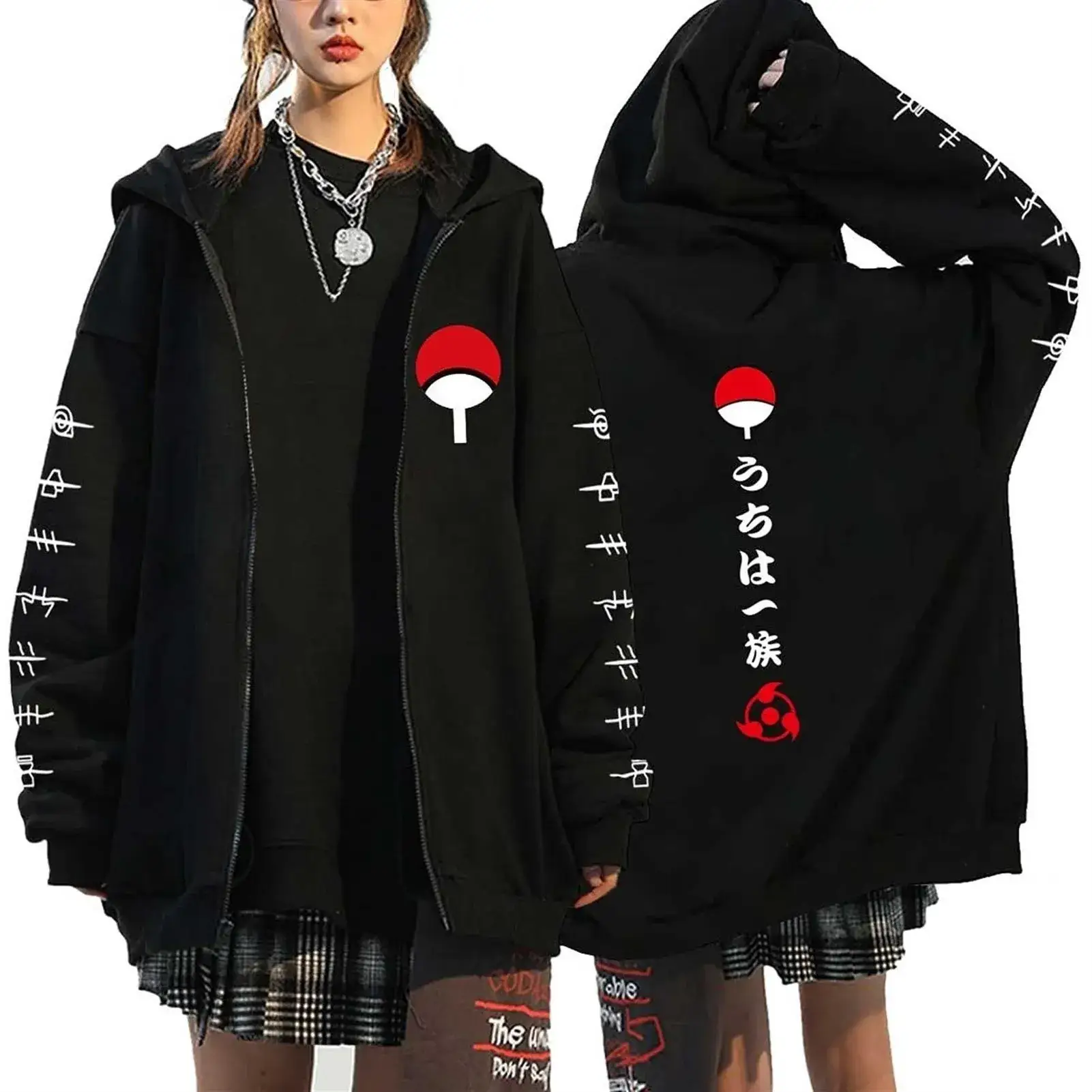 Naruto Anime Streetwear Hoodie for Men Black - Image 16