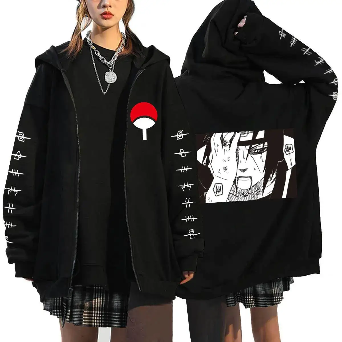 Naruto Anime Streetwear Hoodie for Men Black - Image 19