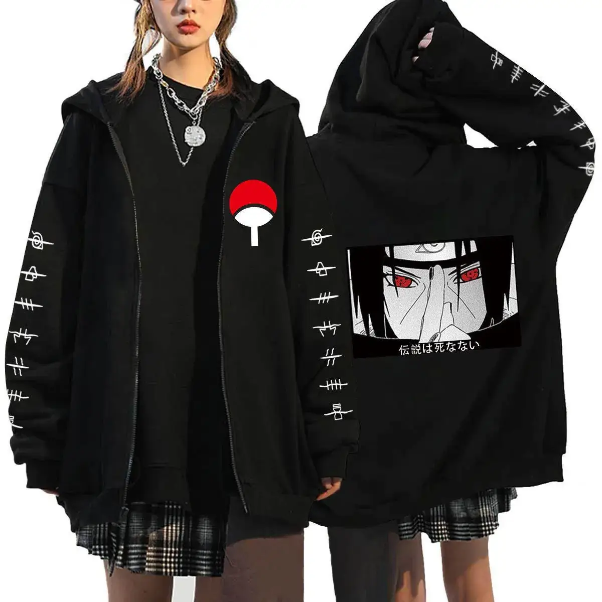 Naruto Anime Streetwear Hoodie for Men Black - Image 20