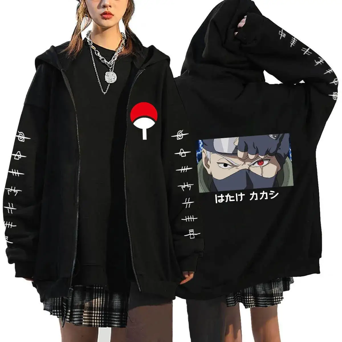 Naruto Anime Streetwear Hoodie for Men Black - Image 23