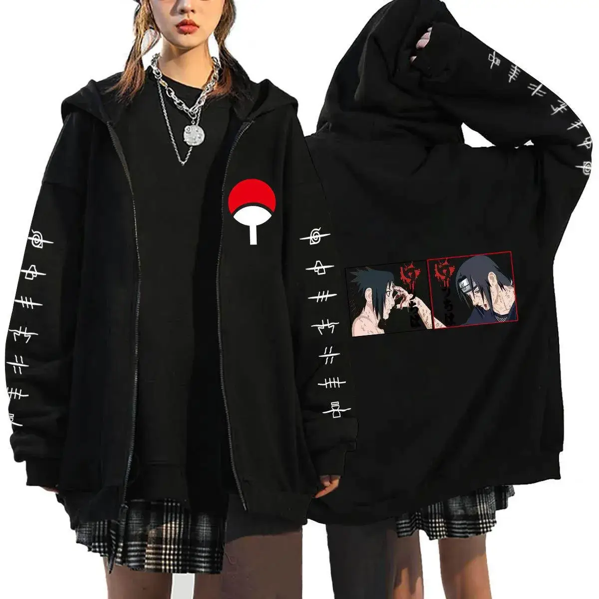 Naruto Anime Streetwear Hoodie for Men Black - Image 25