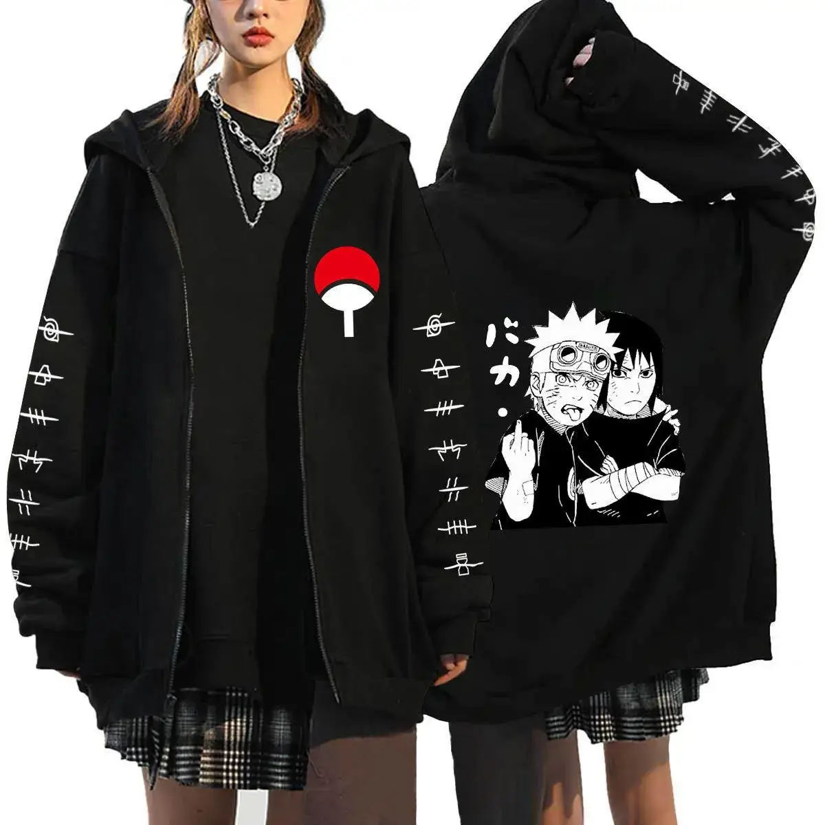Naruto Anime Streetwear Hoodie for Men Black - Image 26