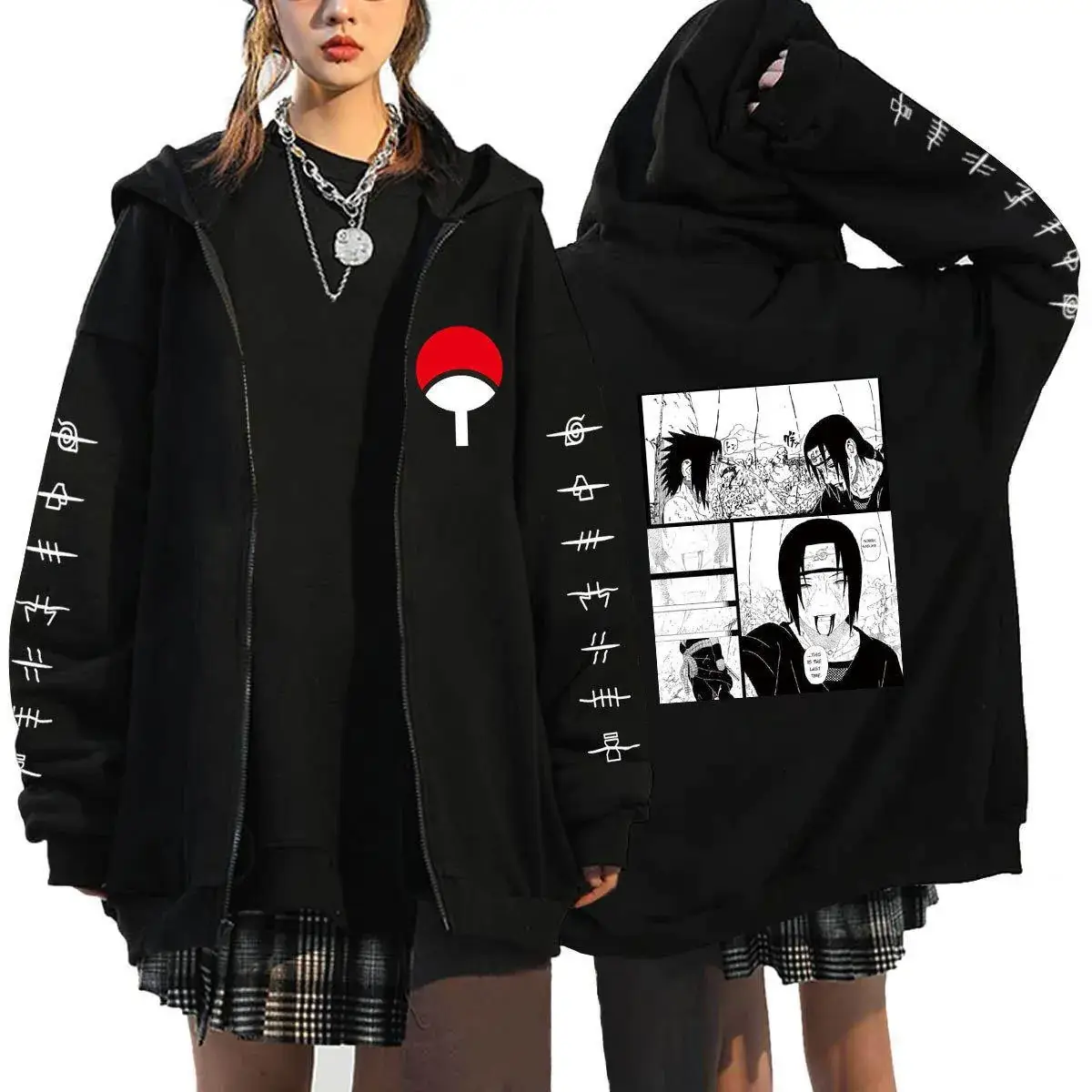 Naruto Anime Streetwear Hoodie for Men Black - Image 27
