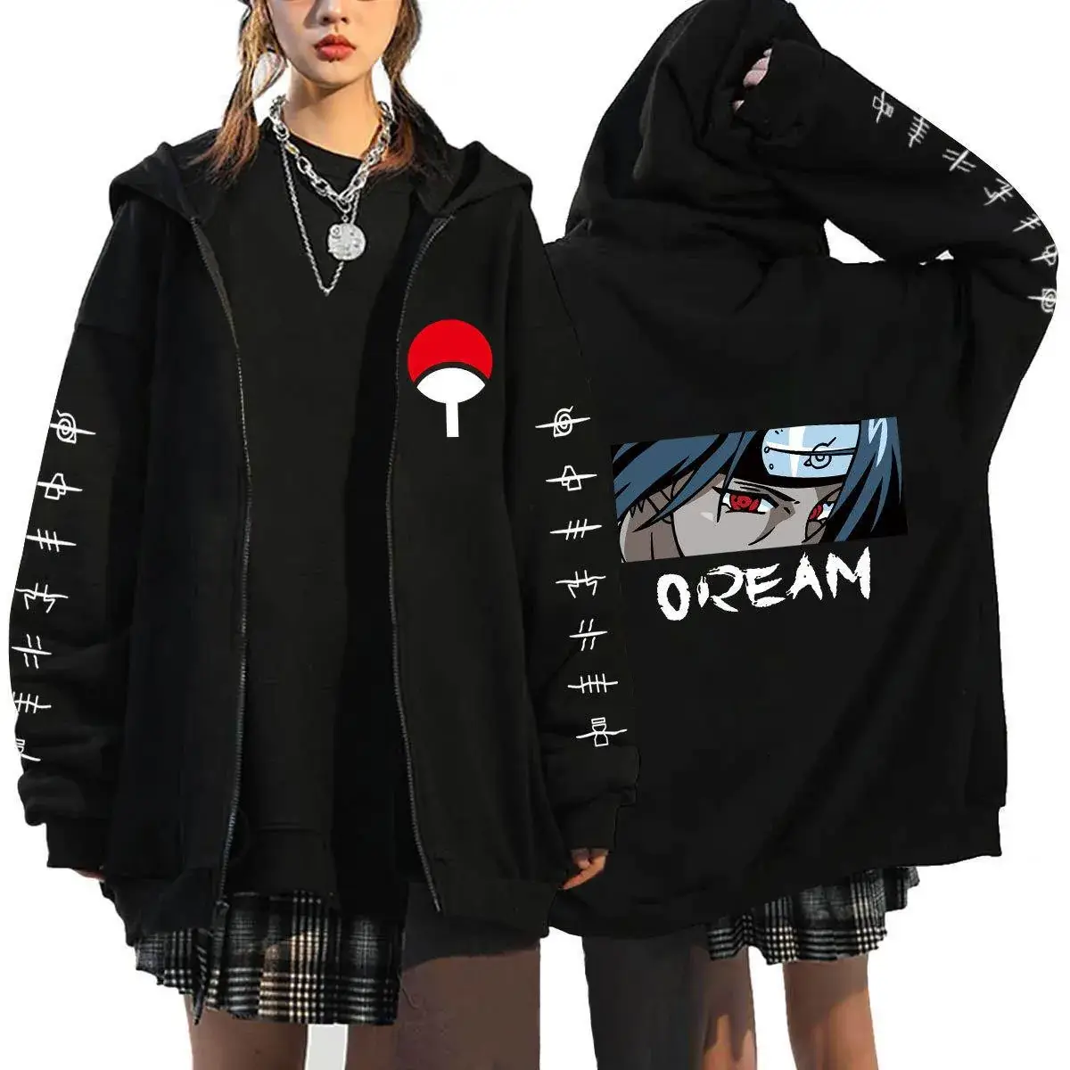 Naruto Anime Streetwear Hoodie for Men Black - Image 3