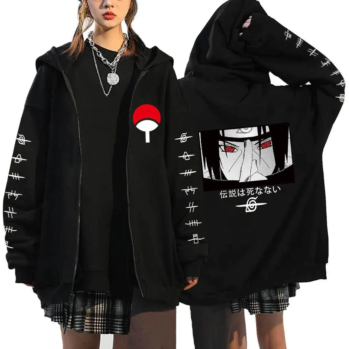 Naruto Anime Streetwear Hoodie for Men Black - Image 29