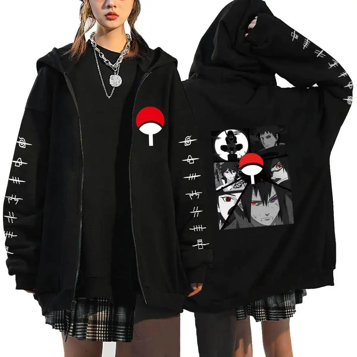 Naruto Anime Streetwear Hoodie for Men Black - Image 30
