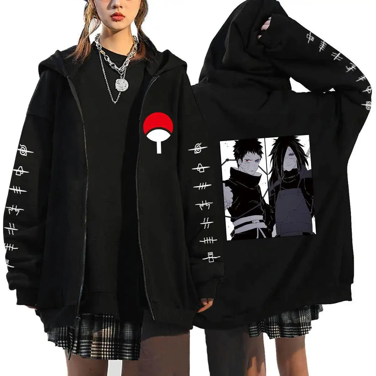Naruto Anime Streetwear Hoodie for Men Black - Image 31