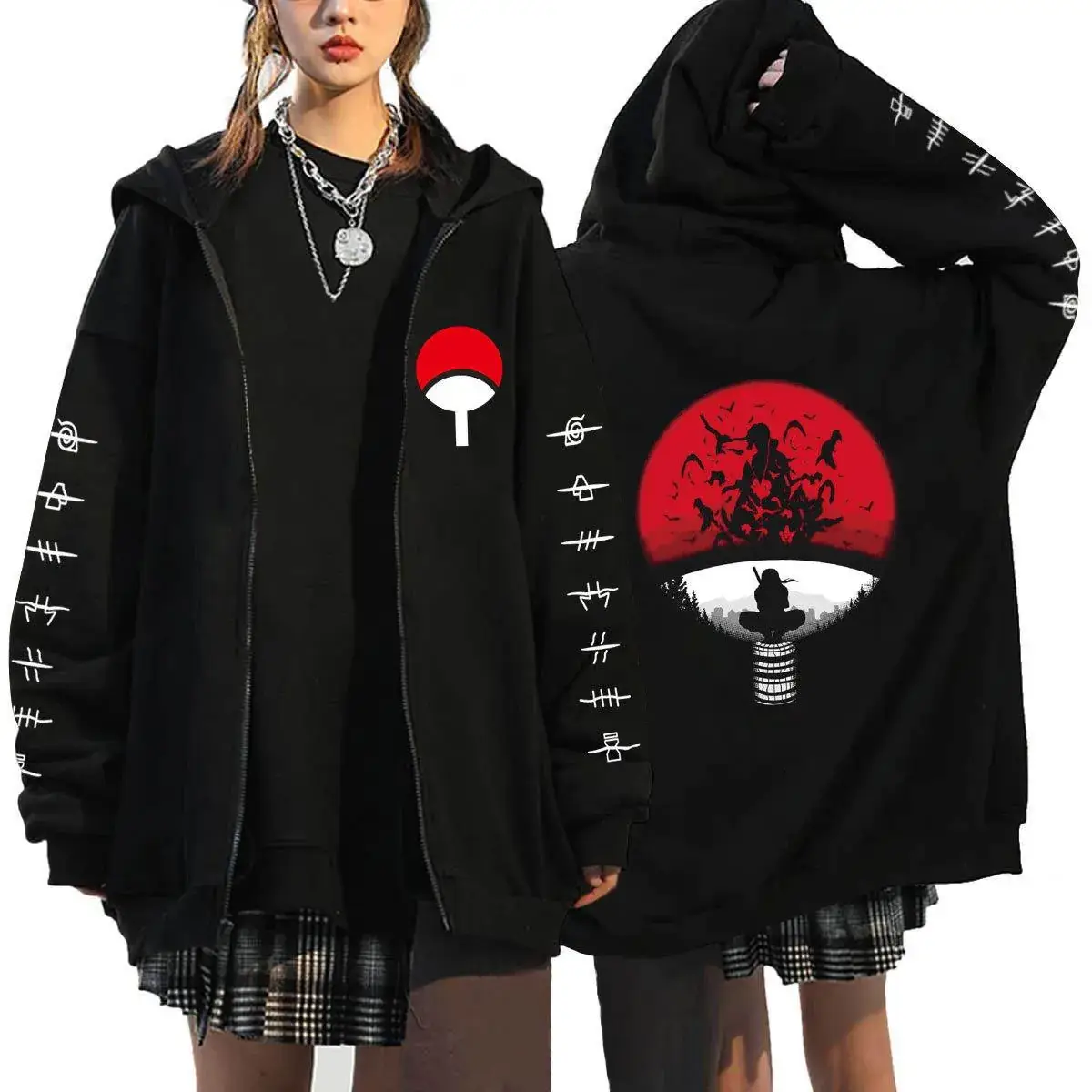 Naruto Anime Streetwear Hoodie for Men Black - Image 32