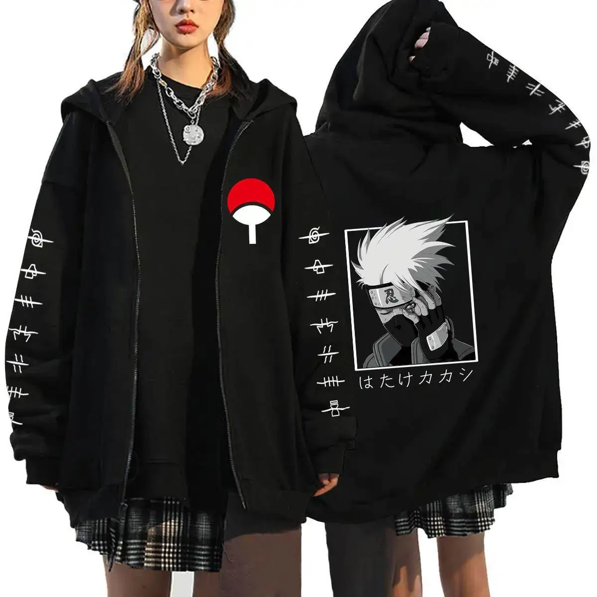 Naruto Anime Streetwear Hoodie for Men Black - Image 33