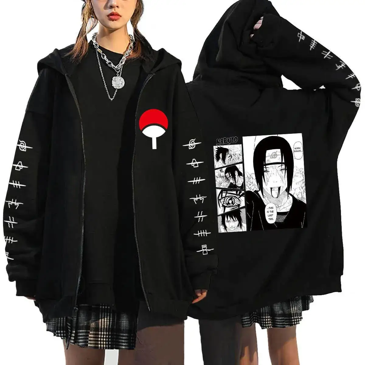 Naruto Anime Streetwear Hoodie for Men Black - Image 34