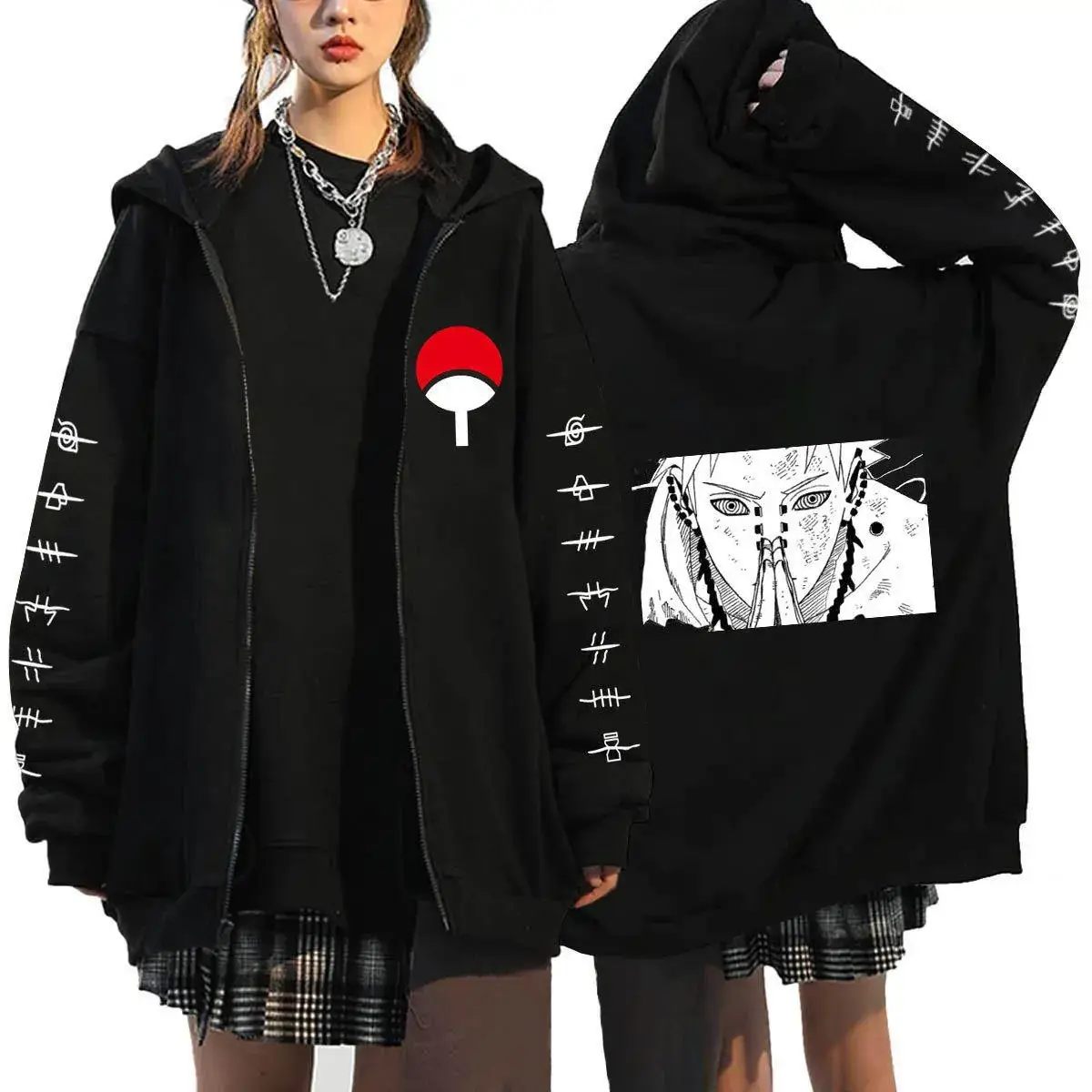 Naruto Anime Streetwear Hoodie for Men Black - Image 37