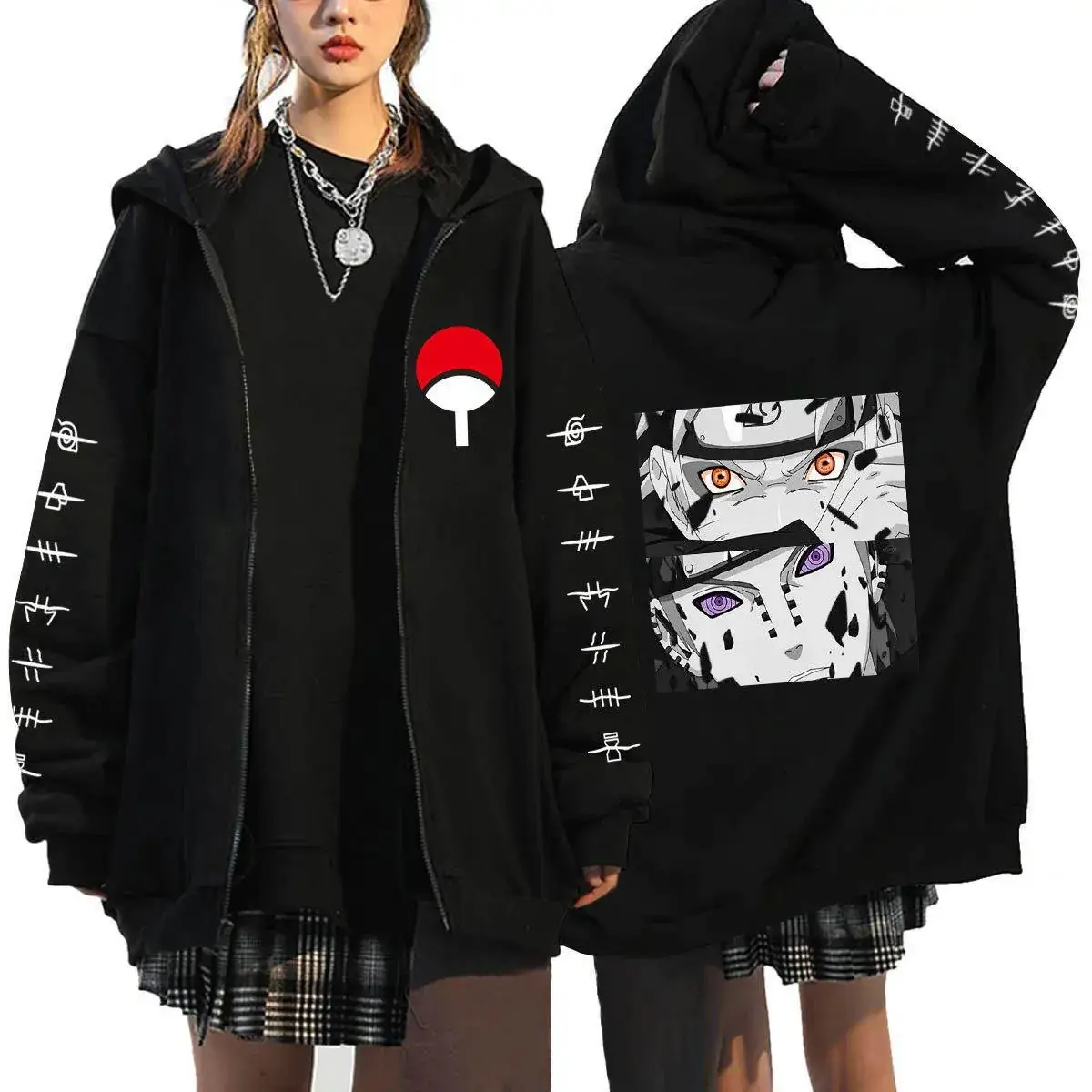 Naruto Anime Streetwear Hoodie for Men Black - Image 38