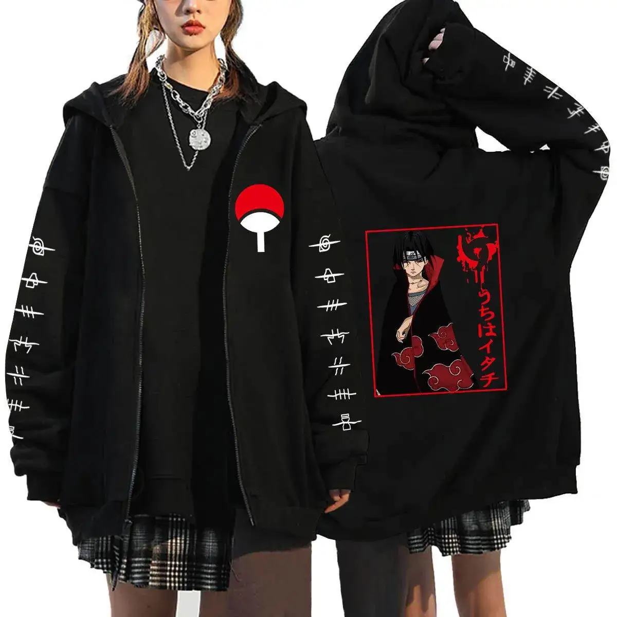 Naruto Anime Streetwear Hoodie for Men Black - Image 4
