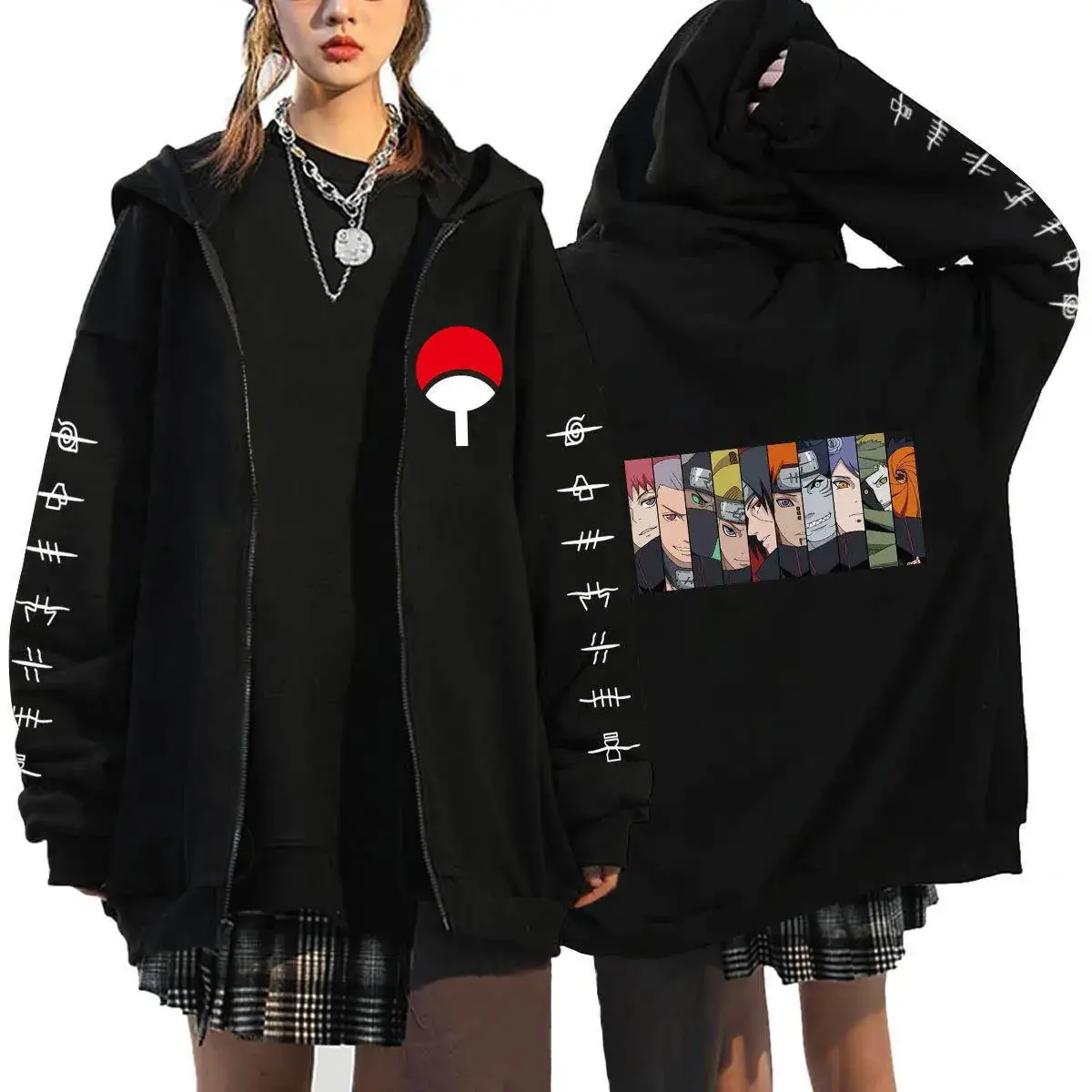 Naruto Anime Streetwear Hoodie for Men Black - Image 6