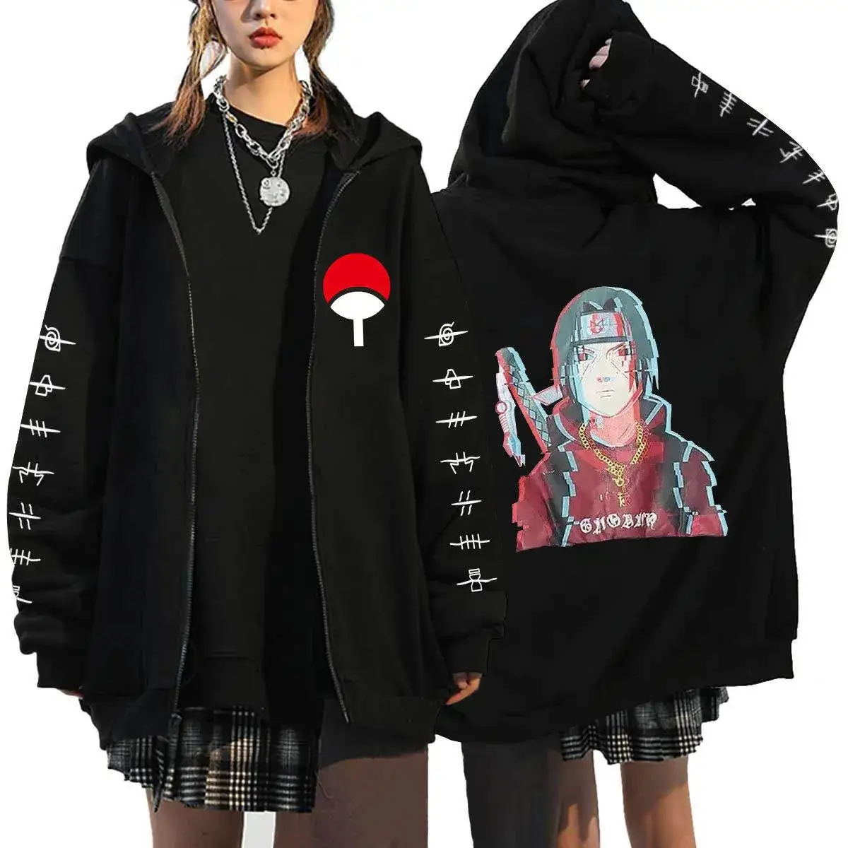 Naruto Anime Streetwear Hoodie for Men Black - Image 7