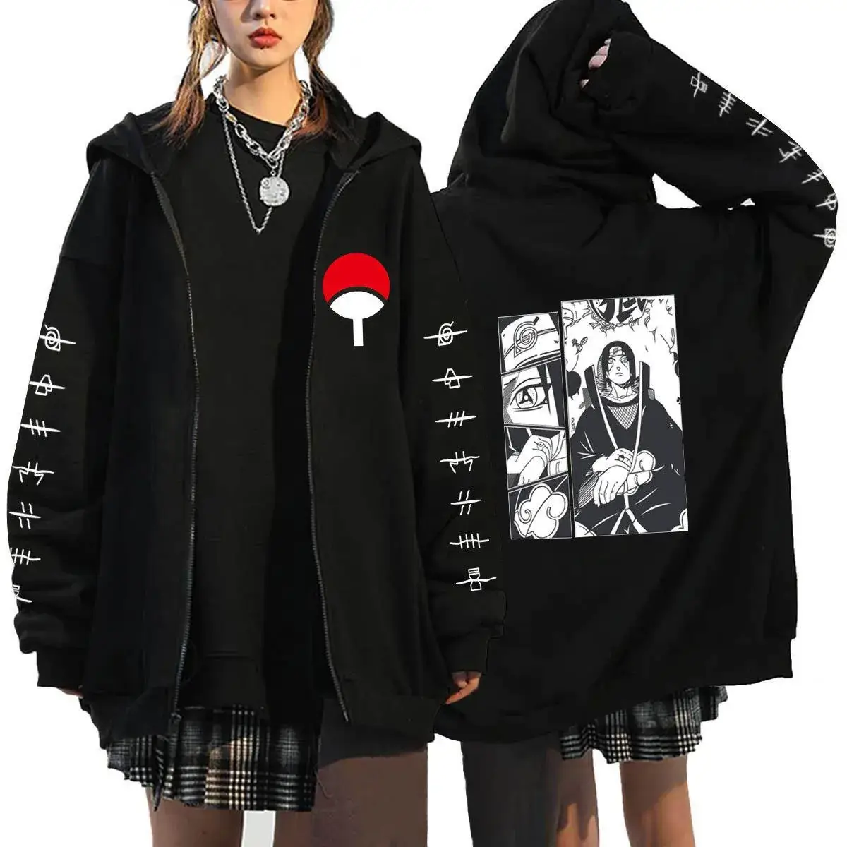 Naruto Anime Streetwear Hoodie for Men Black - Image 8