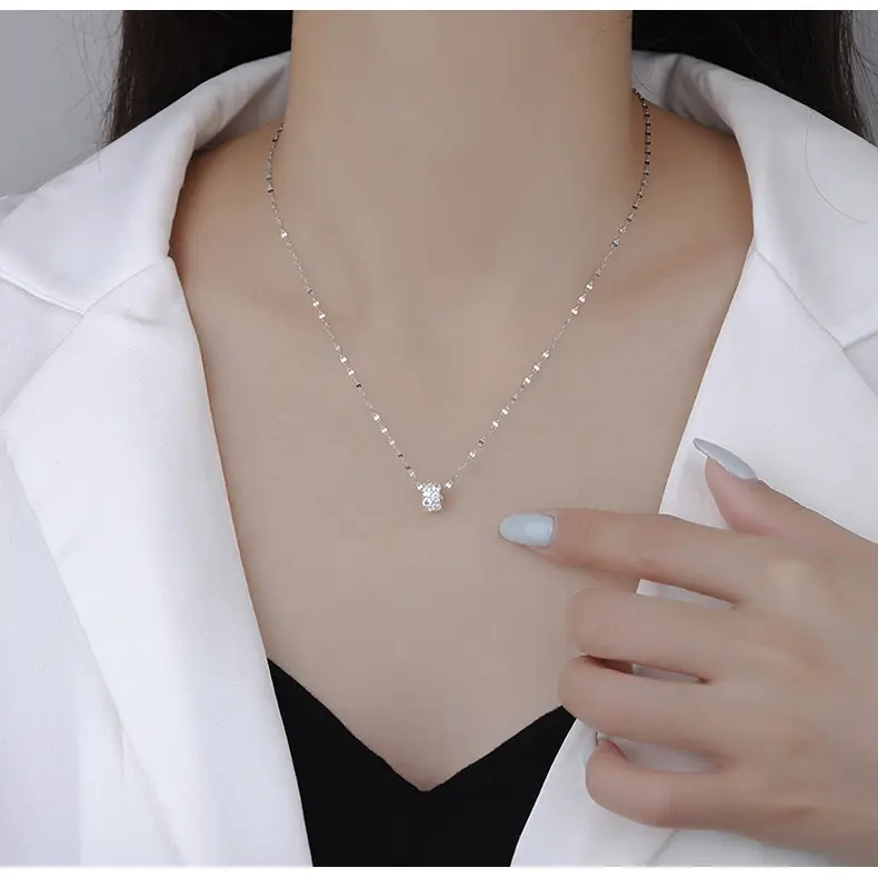 Women's 925 Silver Plated Transfer Bead Necklace - Image 4
