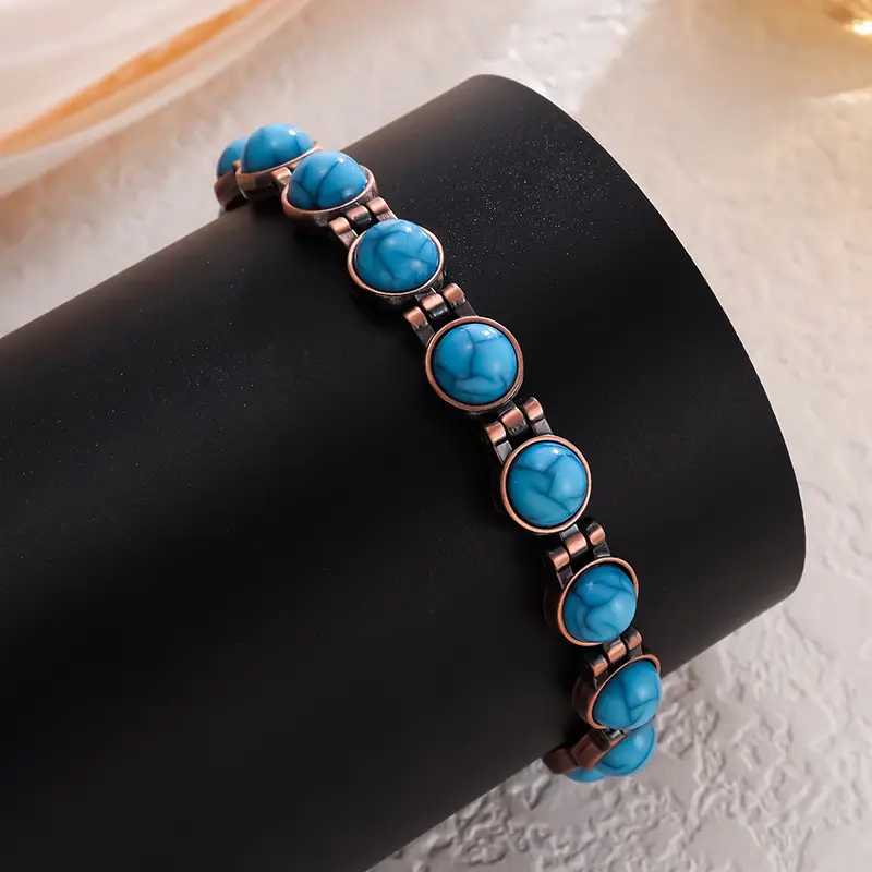 Magnetic Turquoise Bronze Bracelet for Women — feature 7