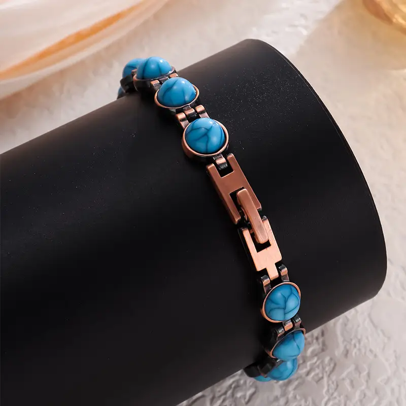Magnetic Turquoise Bronze Bracelet for Women — feature 8
