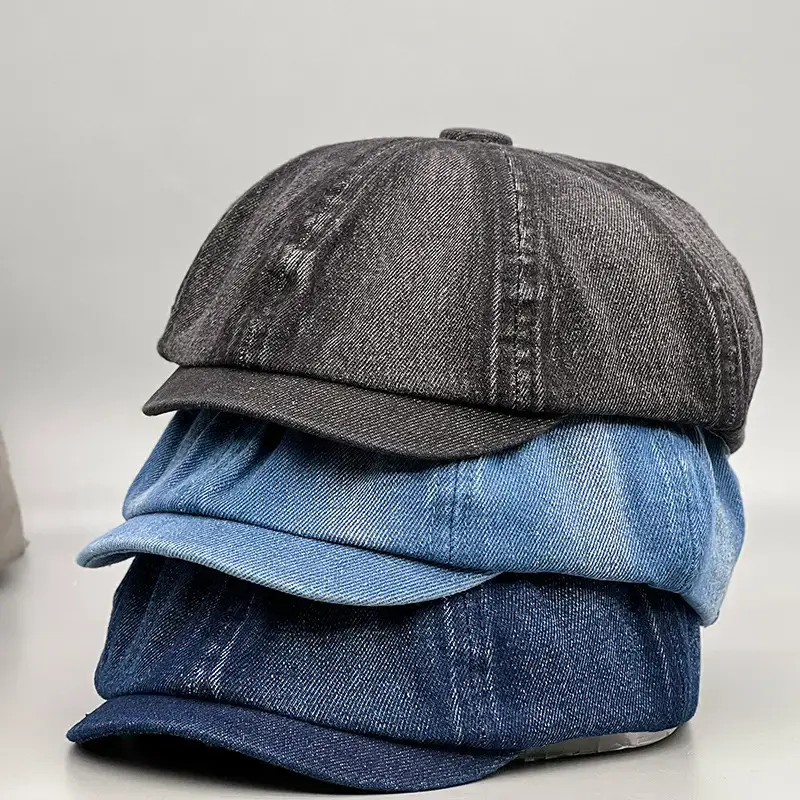 Women's Washed Blue Cowboy Cap Big Head Show