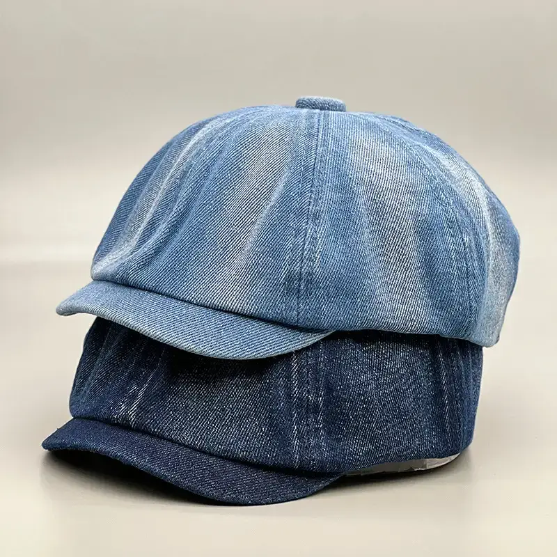 Women's Washed Blue Cowboy Cap Big Head Show