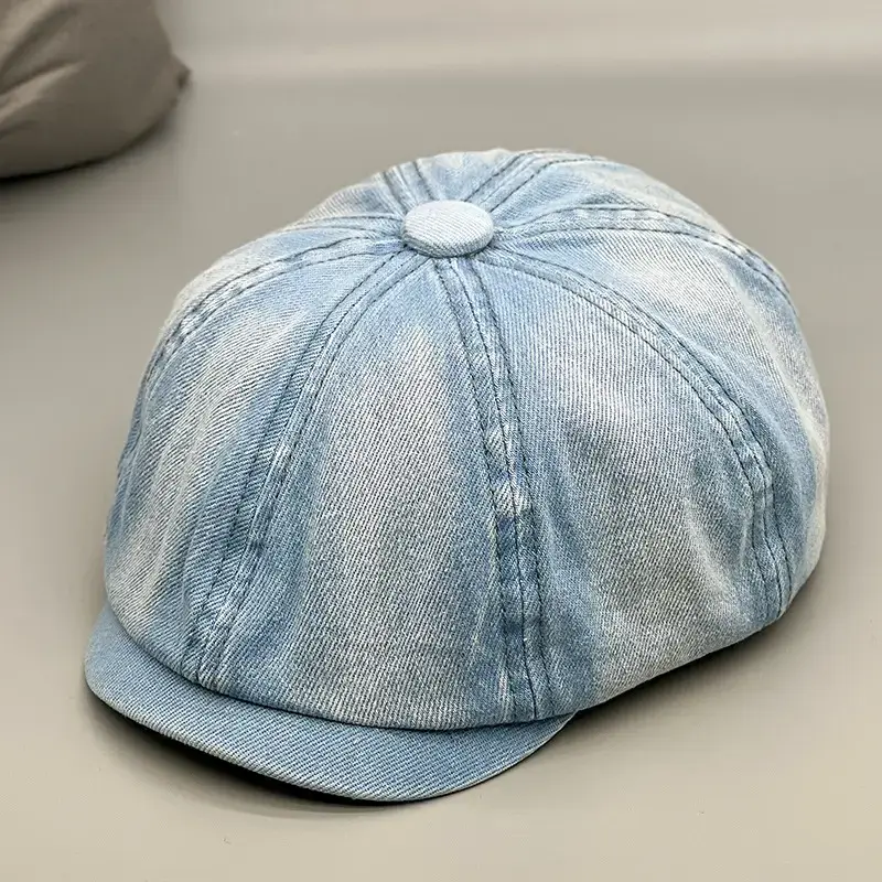 Women's Washed Blue Cowboy Cap Big Head Show